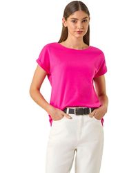 Roman - Plain Stretch Cotton Jersey T-Shirt - Lyst