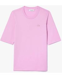 Lacoste - Soft Cotton Three Quarter Sleeve T-Shirt - Lyst