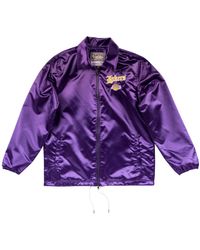 Mitchell & Ness - Los Angeles Lakers Nba Old English Faded Satin Jacket - Lyst