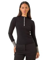 D.u.s.k - Buttoned Ribbed Knit Jumper - Lyst