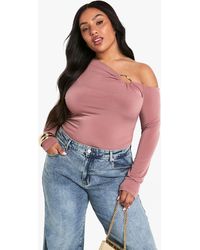 Boohoo - Plus Trim Detail Ruched Top - Lyst