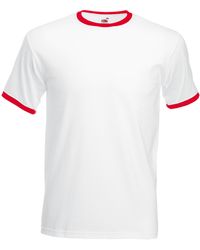 Fruit Of The Loom - Ringer Short Sleeve T-Shirt Cotton - Lyst