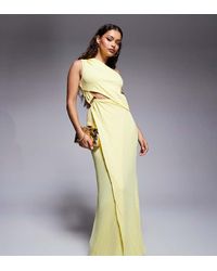 ASOS - Design Pleated Maxi Dress With Asymmetric One Shoulder And Twist Skirt - Lyst