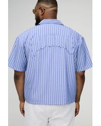 BoohooMAN - Plus Oversized Boxy 3d Applique Homme Stripe Shirt - Lyst