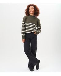 Gini London - Oversized Trui Met Hoge Hals En Strepen - Lyst