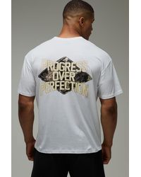 BoohooMAN - Active Camo Progress Over Perfection Oversized T-Shirt - Lyst