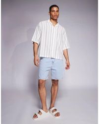 ASOS - Boxy Oversized Revere Textured Shirt - Lyst
