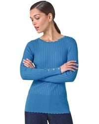 Roman - Button Detail Ribbed Longline Jumper - Lyst
