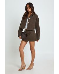 Boohoo - Cropped Denim Jacket - Lyst
