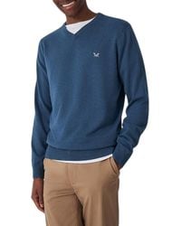 Crew - Jumper V Neck Long Sleeve Regular Fit Lightweight Knit Sweat - Lyst