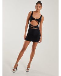 Pink Vanilla - Cut Out Buckle Detail Slinky Mini Dress - Lyst