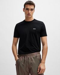 BOSS - Tee Stretch Cotton T-Shirt With Contrast Logo Nos - Lyst