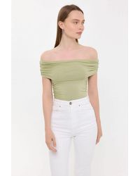 Hiccup - Off-Shoulder Ruched Bodycon Top - Lyst
