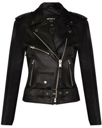 Infinity Leather - Cowhide Biker Jacket-Mansfield - Lyst