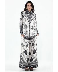 Msn-Collection - Floral Shirt And Wide-Leg Pants Coord - Lyst