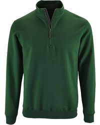 Sol's - Stan Contrast Zip Neck Sweatshirt (Bottle) - Lyst