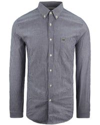 Lacoste - Oxford Regular Fit Blue Shirt Cotton - Lyst