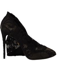 Dolce & Gabbana - Stretch Socks Taormina Lace Boots Shoes Elastane - Lyst