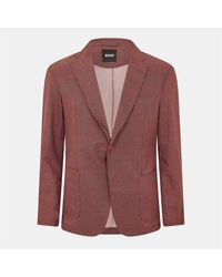 BOSS - Single Button Lapel Collared Solid Patterned Blazer - Lyst