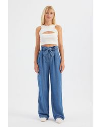 Hiccup - High Waist Wide Leg Jeans With A Ribbon Belt - Lyst