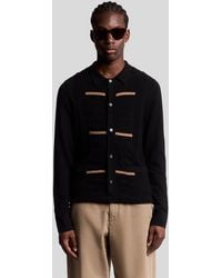 Lyle & Scott - Gestreifte Strickjacke Mit Ottoman-Kragen - Lyst