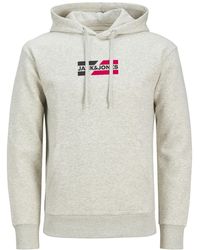 Jack & Jones - Printed Hoodie Sweatshirt - Lyst