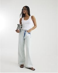 River Island - Straight Leg Jeans Petite Relaxed Denim - Lyst