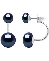Ateliers Saint Germain - Earrings Duo Real Cultured Freshwater Pearls Button 6 And 9 Mm - Lyst