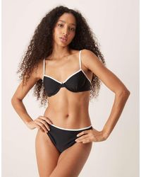 Abercrombie & Fitch - Contrast Trim Underwire Bikini Top Co-Ord - Lyst