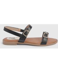 Good for the Sole - Fabia Faux Leather Buckle Detail Comfort Sock Flat Sandals - Lyst