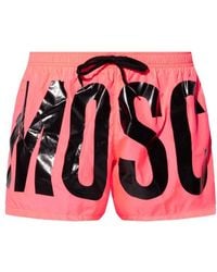Moschino - Brand Print Logo Bright Short Swim Shorts - Lyst