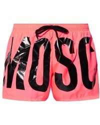 Moschino - Brand Print Logo Bright Short Swim Shorts - Lyst