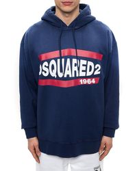 DSquared² - Bedrukt Sweatshirt Met Capuchon Met Lange Mouwen En Ronde Hals - Lyst