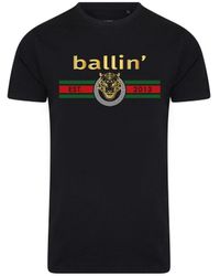 Ballin Amsterdam - Est. 2013 Tee Ss Tiger Lines Shirt Zwart - Lyst
