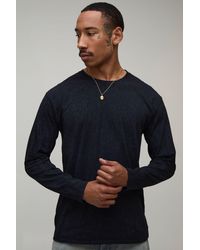 BoohooMAN - Regular Spray Wash Long Sleeve T-Shirt Cotton - Lyst