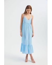 Hiccup - V Neck Spaghetti Strap Tiered Maxi Dress - Lyst