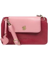 Conkca - 'Little Wonder' Orchid & Blush Leather Cross Body Clutch Bag - Lyst