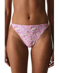 Penti - Amira Side Frilled Floral Pattern Low Waist Bikini Bottoms - Lyst