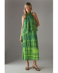 Warehouse - Chiffon Halter Ruffle Layer Maxi Dress - Lyst