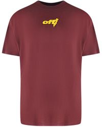 Off-White c/o Virgil Abloh - Thunder Stable Oversized Fit Burgundy T-Shirt - Lyst