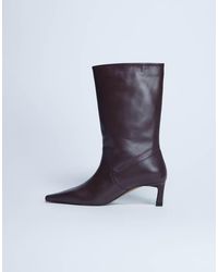 TOPSHOP - Tiggy Premium Real Leather Calf Heeled Boot - Lyst
