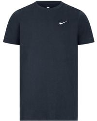 Nike - Crew Neck T-Shirt With Embroidered Swoosh Cotton - Lyst