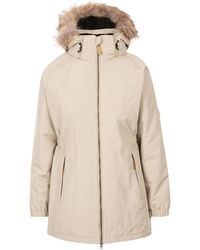 Trespass - Ladies Celebrity Insulated Longer Length Parka Jacket (Oatmilk) - Lyst