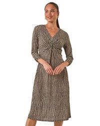 Roman - Petite Abstract Twist Front Dress - Lyst