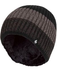 Heat Holders - Fleece Lined Striped Winter Beanie - Lyst