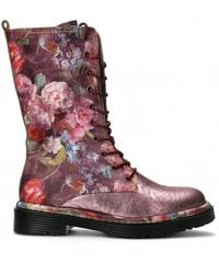 Laura Vita - Incaso-18 Burgundy Floral Gothic Victorian Leather High Boots - Lyst
