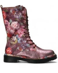 Laura Vita - Incaso-18 Burgundy Floral Gothic Victorian Leather High Boots - Lyst