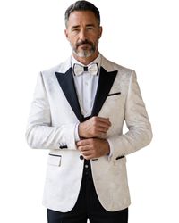TruClothing - White4 Piece Paisley Tailored Fit Wedding Suit - Lyst