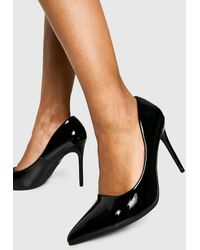 Boohoo - Wide Fit Patent Stiletto Court Shoe Heels - Lyst