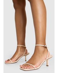 Boohoo - Square Toe 2 Part Mid High Heels - Lyst